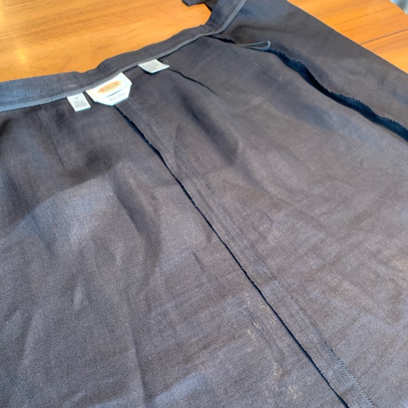 Talbots Classic Black A-Line Skirt, irish linen, button up front,  sz 10, EUC - Picture 6 of 16